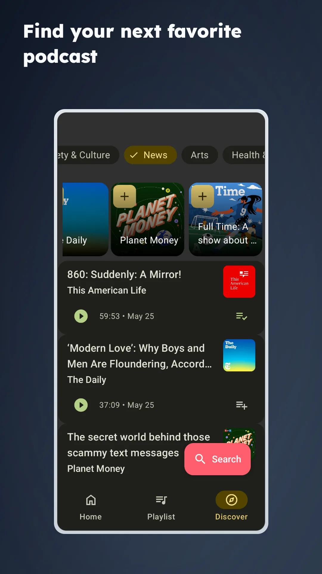 Discover podcasts in Fantasy Player