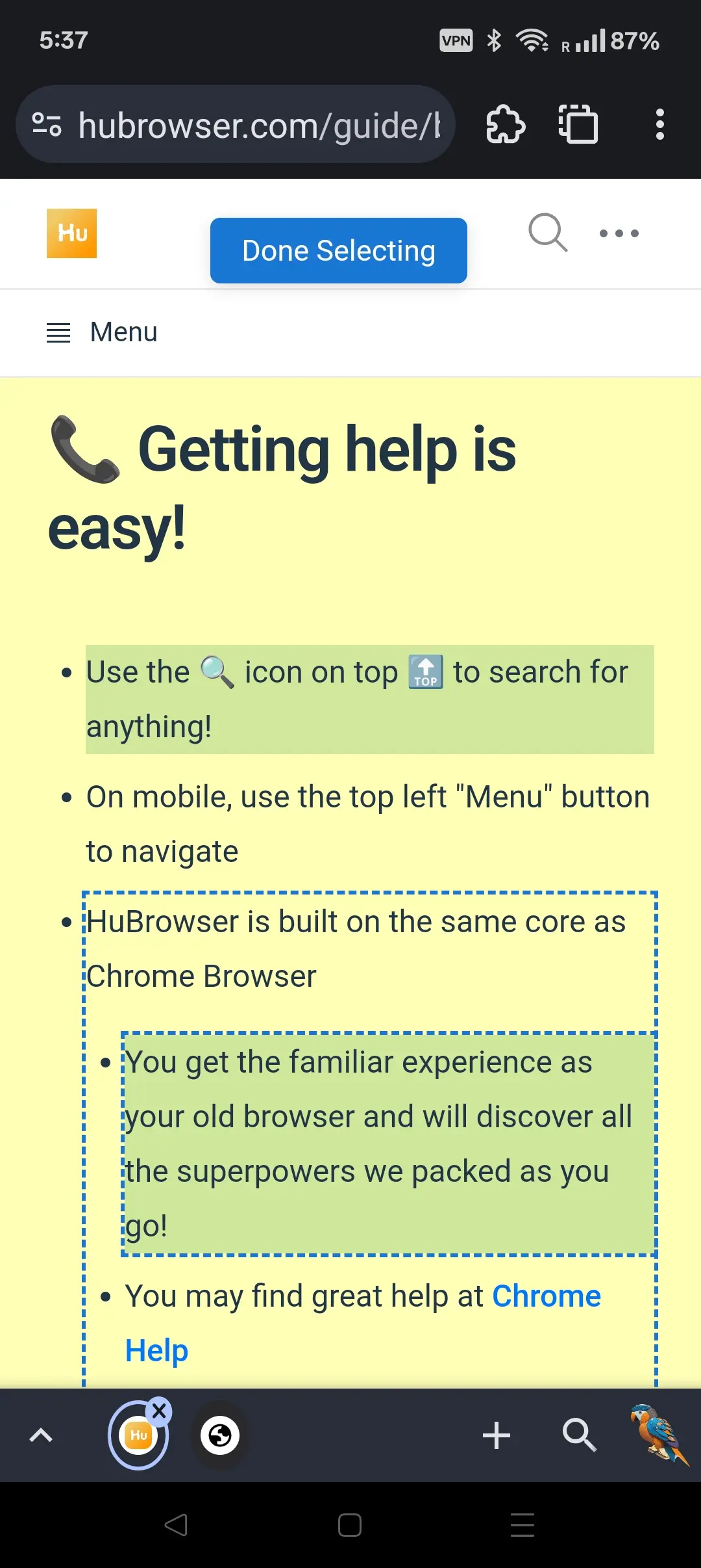Copy Button on Phone
