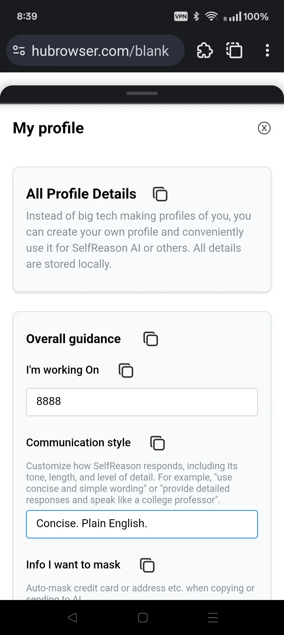 Profile Button Example 1