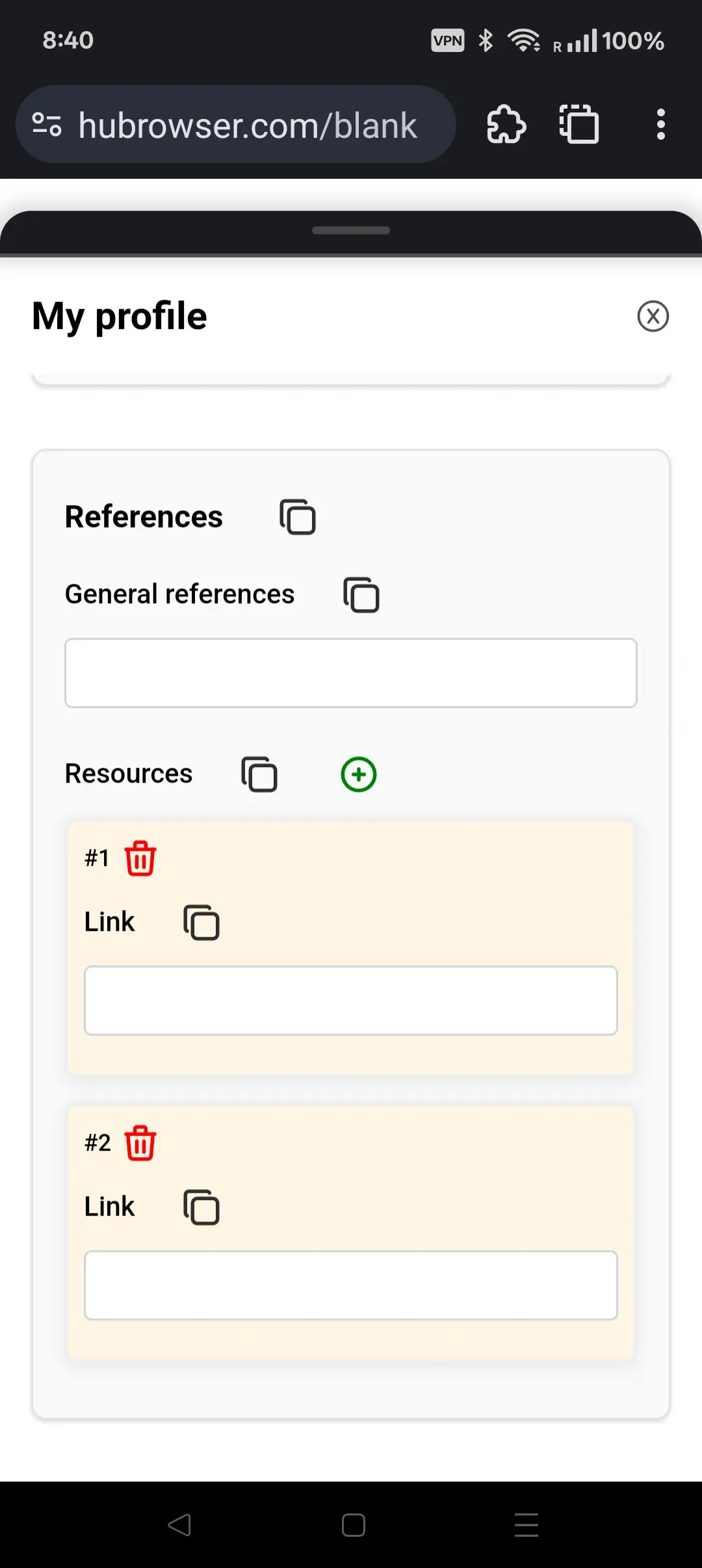 Profile Button Example 2
