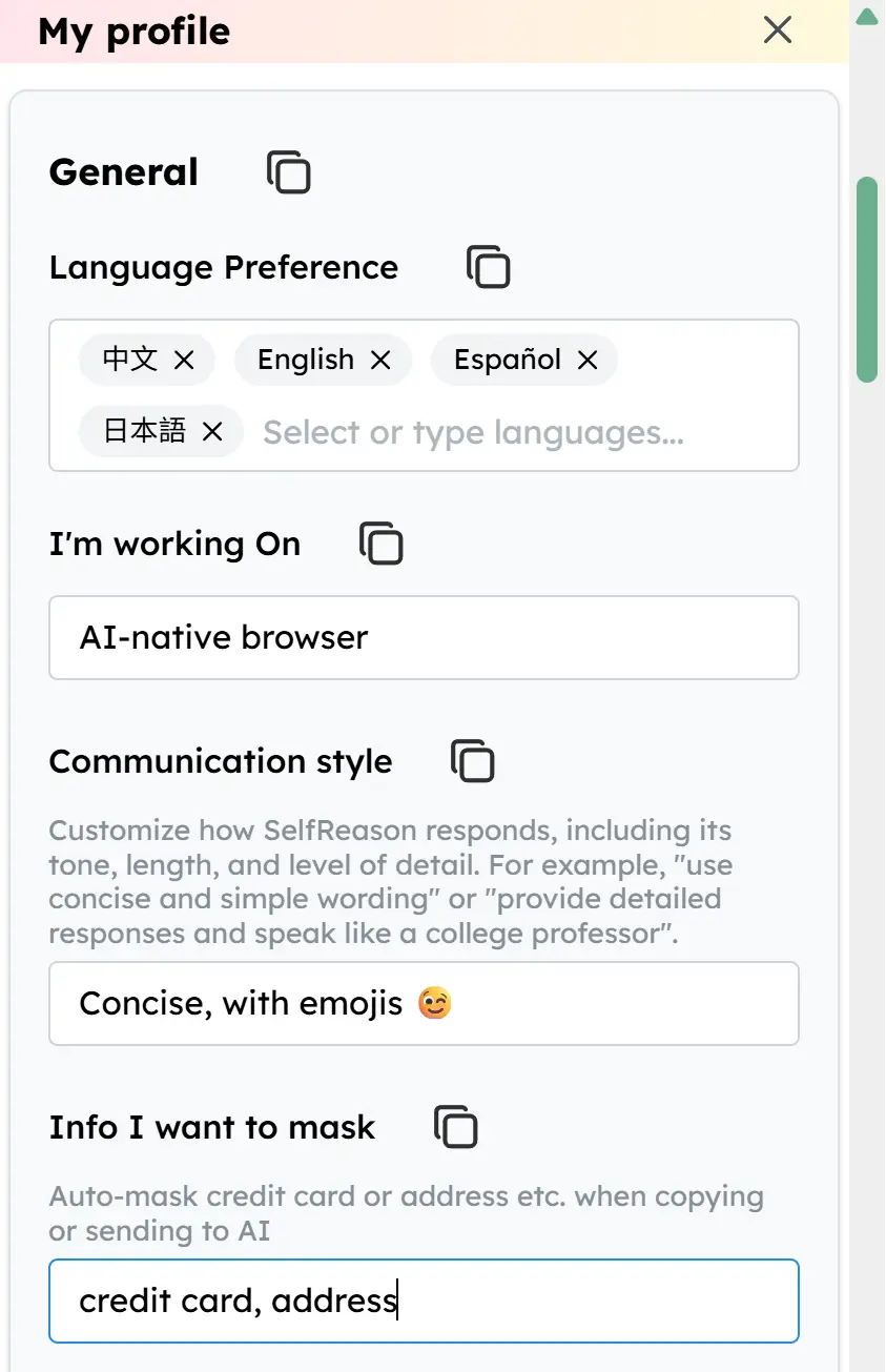 Profile Fields Example