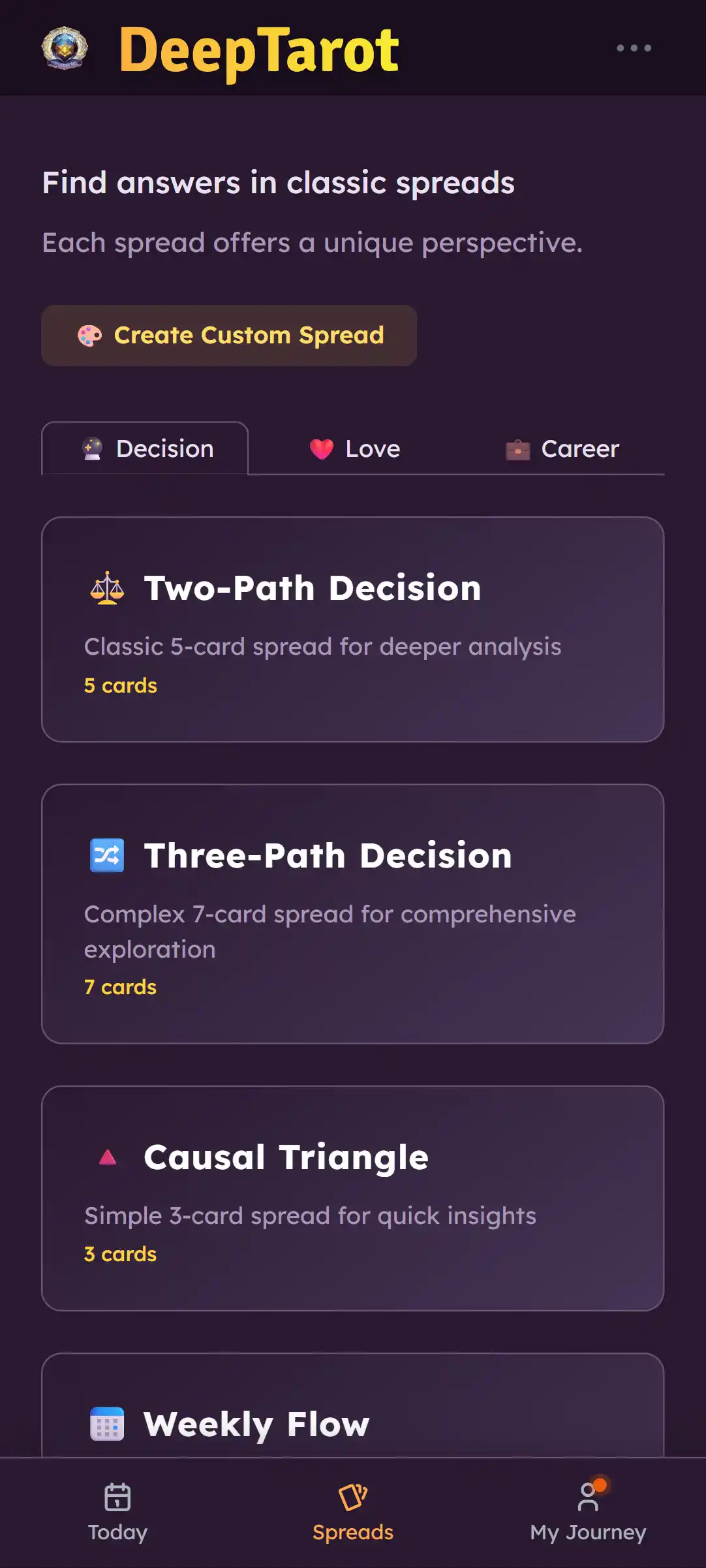 Tarot Card Animation