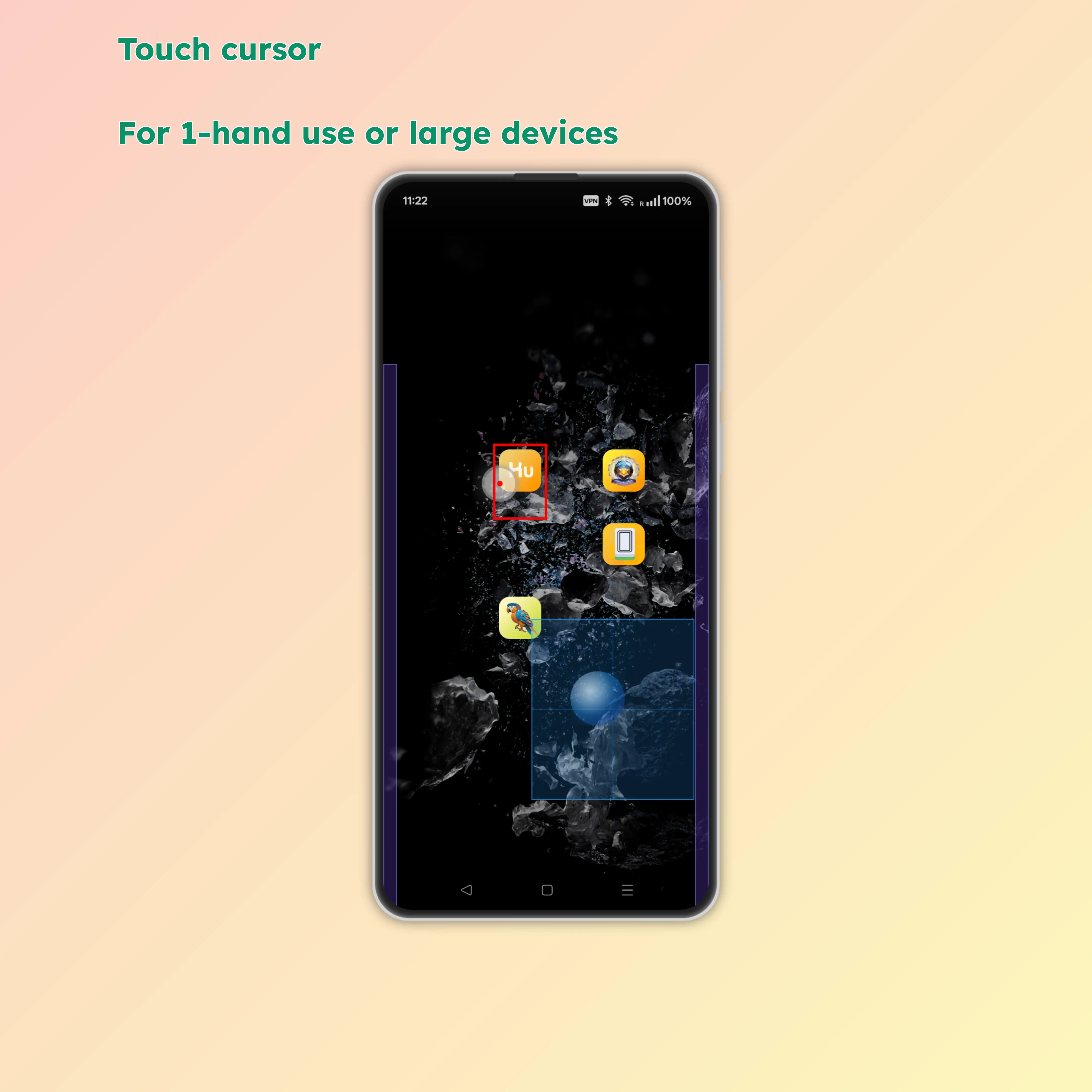 Touch cursor for precise screen control