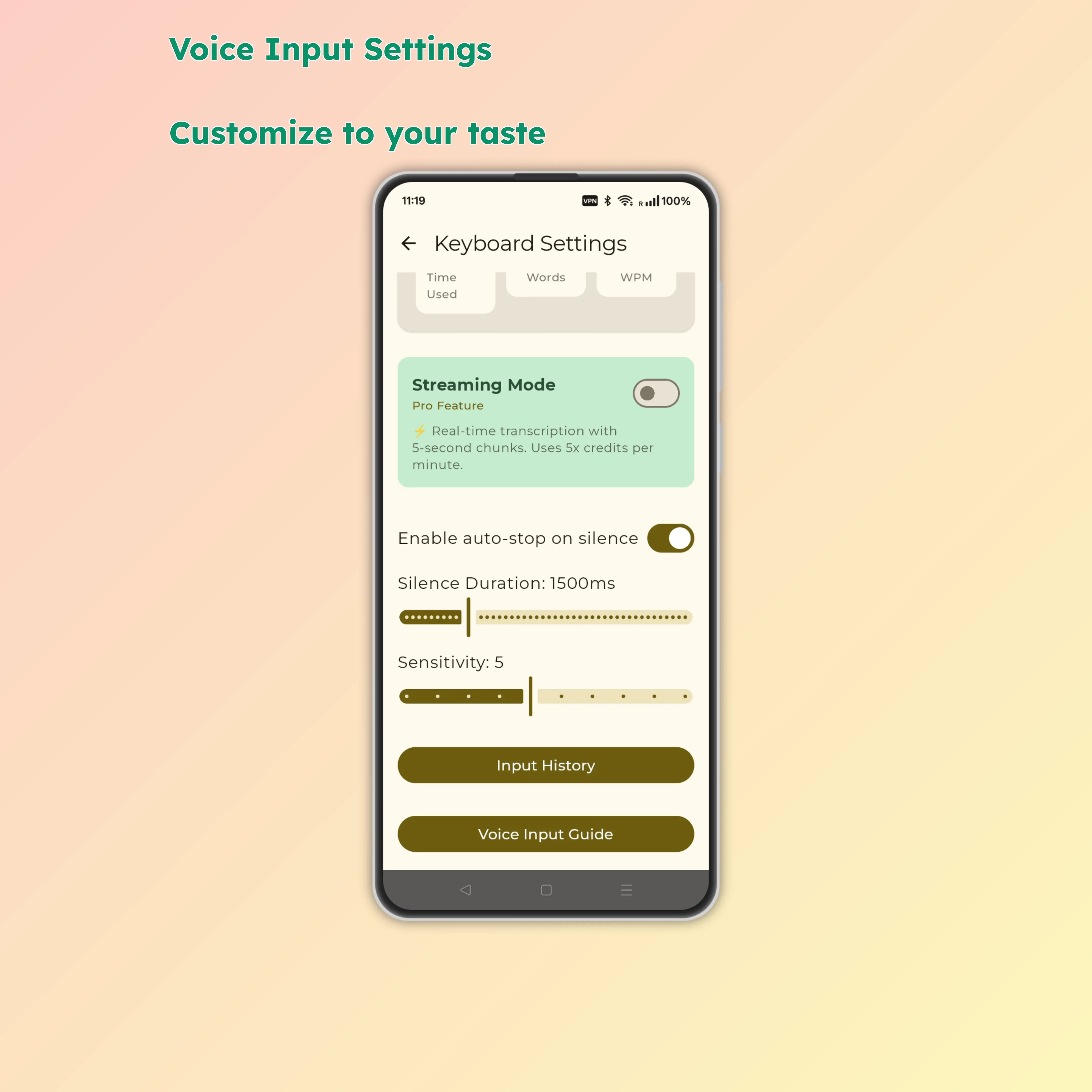 Voice input in action